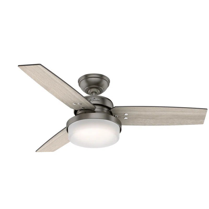 Hunter Fan 44" Sentinel 3 - Blade Standard Ceiling Fan with Remote Control and Light Kit Included