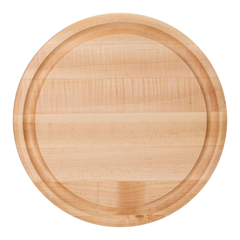 John Boos Chef's Collection Round Maple Cutting Board with Groove
