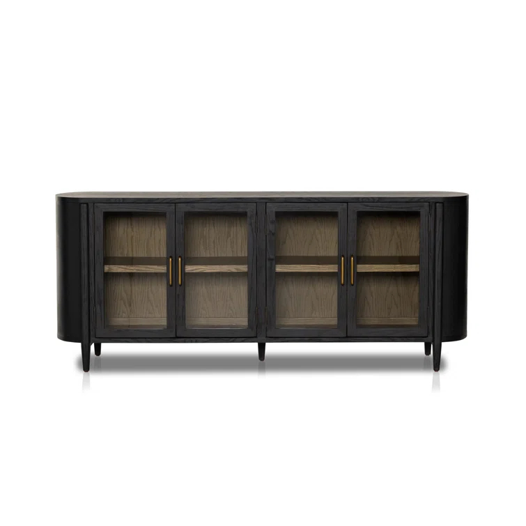 Tolle 82'' Drifted Oak and Glass Sideboard