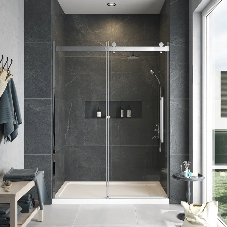 Ove Decors OVE Decors Bel Soft-Close Chrome 58-In To 60-In X 78-In Frameless Sliding Soft Close Shower Door 15SGP-BELS60-CHRWM