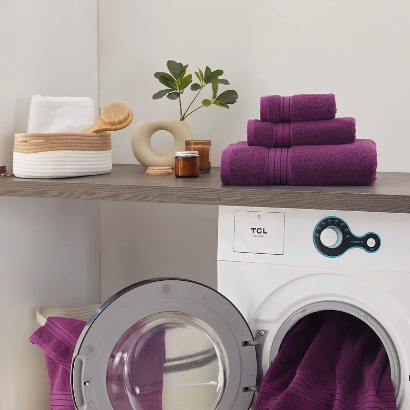 FAST APPLIANCES LLC Purple Bath Towels Set For Bathroom Soft Absorbent Durable 650 GSM Turkish Cotton Towel Set Of 6, 2 Large Bath Towels, 2 Hand Towels, 2 Washclothes