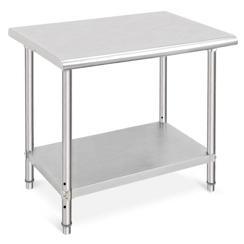 Stainless Steel Table Commercial Work Table,NSF Three Layer Workbench Heavy Duty Prep Worktable