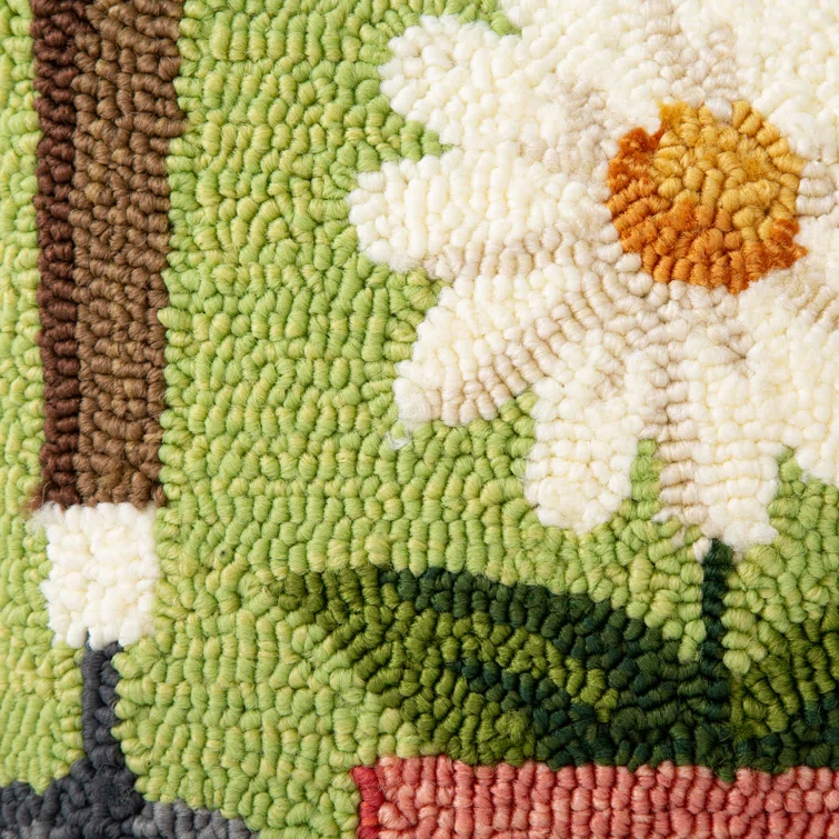 Evergreen Enterprises, Inc Hooked Polypropylene Square Garden Tools Throw Pillow