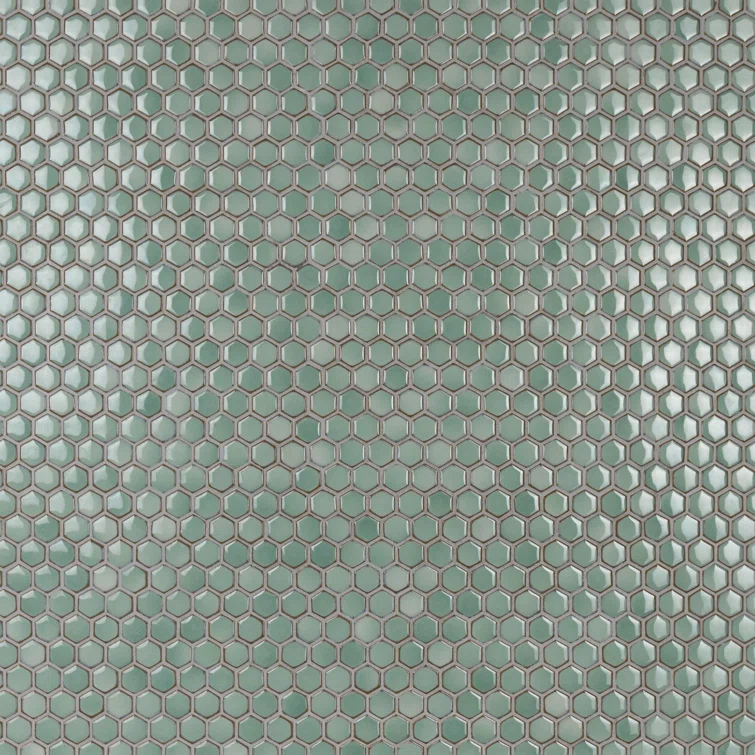 Merola Tile Hudson 1" Hex 11-7/8 " x 13-1/4 " Porcelain Mosaic Floor and Wall Tile