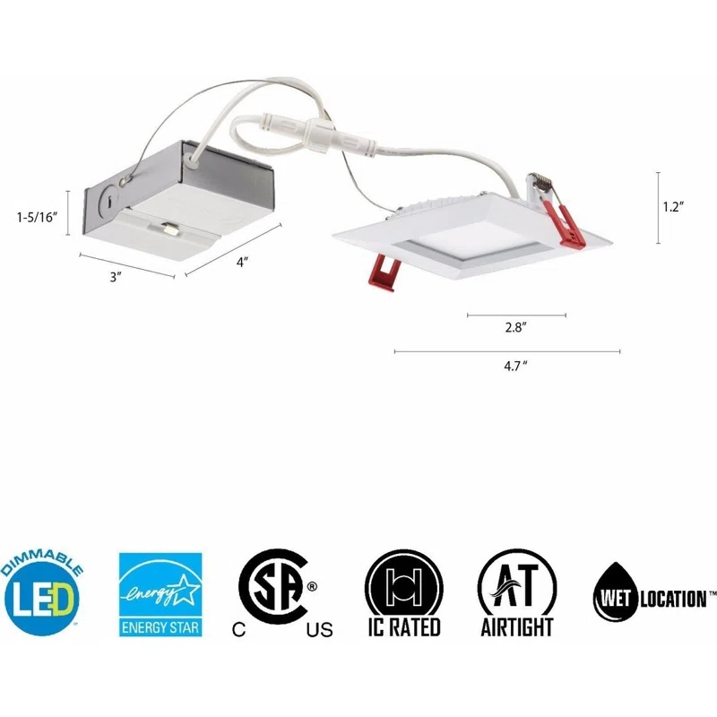 Wafer 4'' Standard Recessed Lighting Kit
