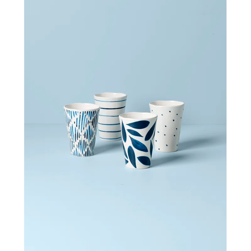 Lenox Blue Bay Melamine Blue Bay 4 Piece Melamine Assorted Tumbler Set