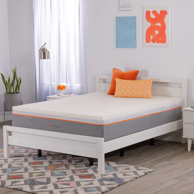 Craft & Trade CopperGel Cooling, Pressure-Relieving Memory Foam Mattress Topper, 2 Inch