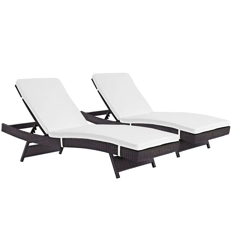 Modway Gather Synthetic Rattan Weave Outdoor Chaise Lounges by Modway (Set of 2)