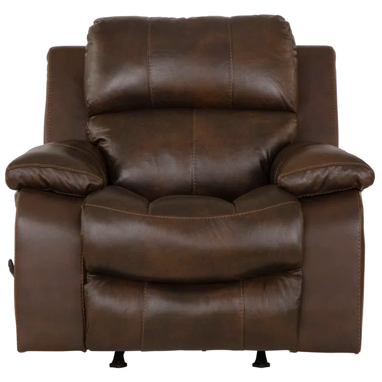 Akylah 42" Wide Leather Match Rocker Standard Recliner