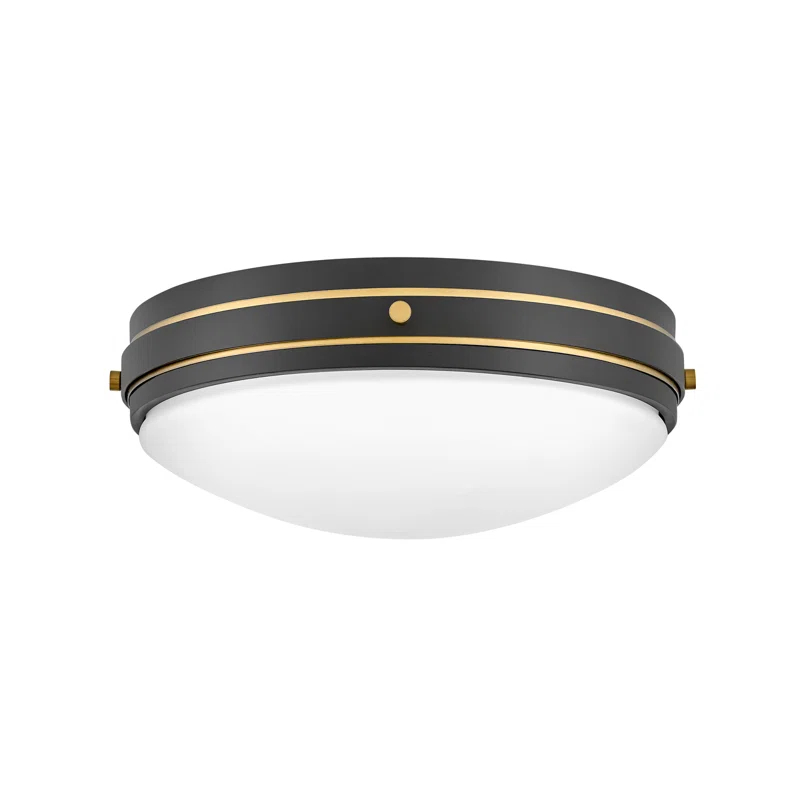 Hinkley Hinkley Oliver 15.75" 3-Light Shallow Flush Mount Ceiling Light w/ Etched Opal Glass