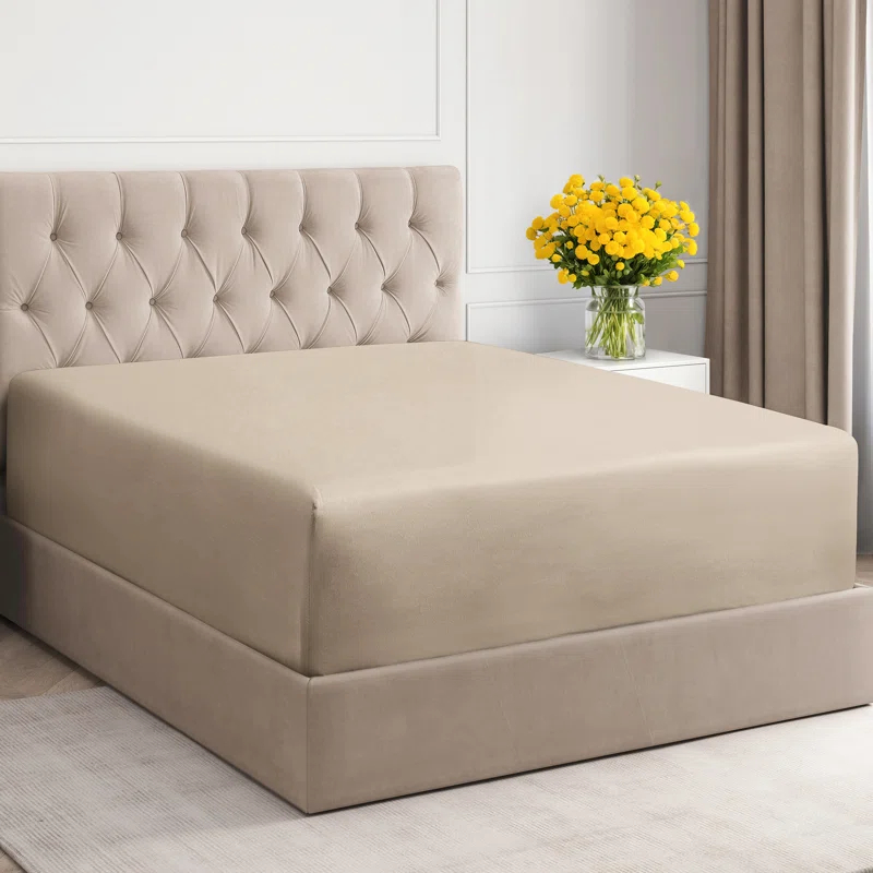 CGK Linens 400 Thread Count Cotton Fitted Sheet 18" - 24" Inch Extra Deep Pocket