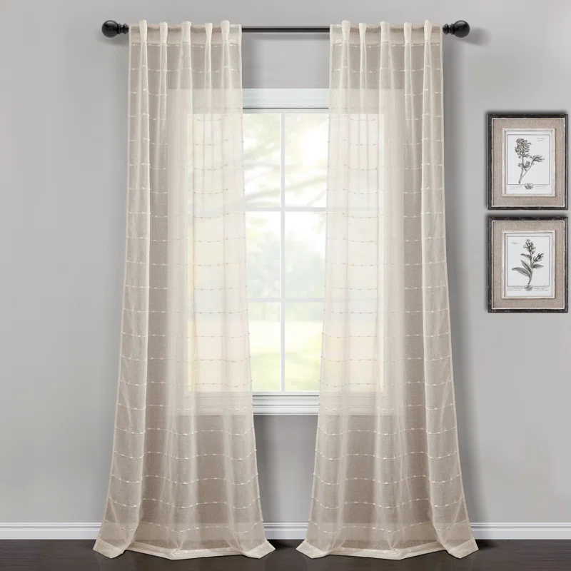 Lush Decor Solid Sheer Curtain Panels (Set of 2)