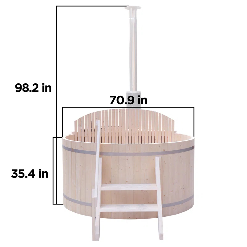 ALEKO Wood-Fired Hot Tub and Ice Bath with Internal Stove – 4-5 Person – Pine