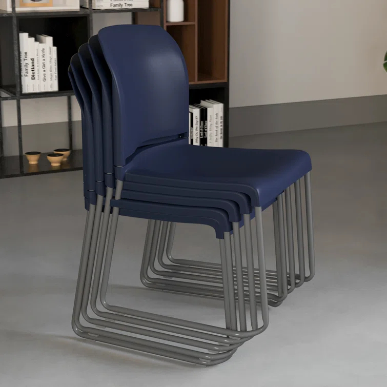 Flash Furniture Brielle Contoured Sled Base Stackable Waiting Room Chairs (Set of 5)