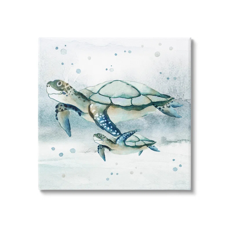 Stupell Industries " Baby Sea Turtle Bubbles " by Janet Tava