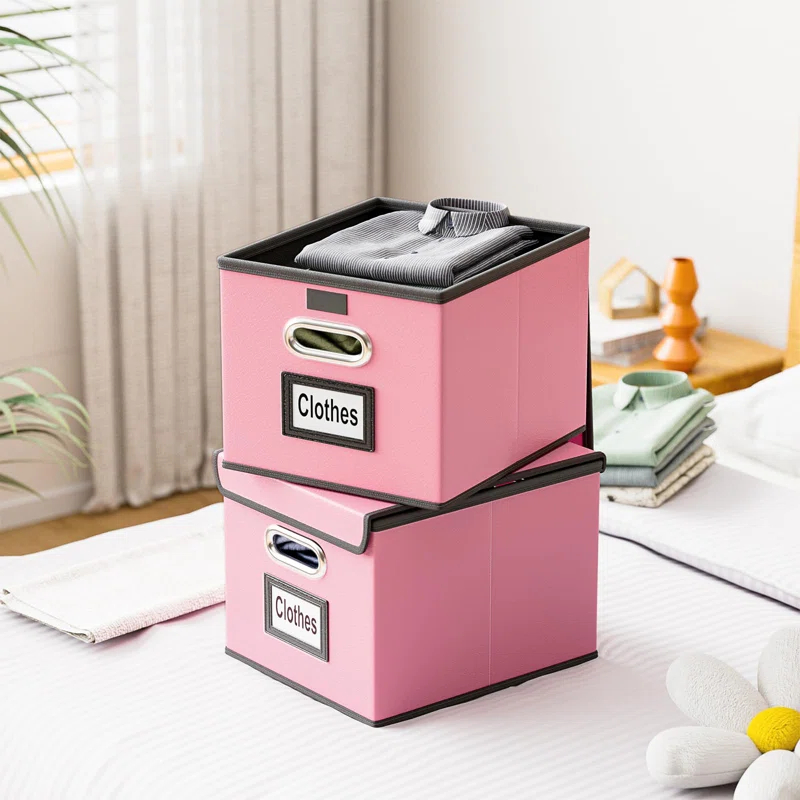 BEACHWATER POOL & SPA, LLC Upgraded File Organizer Box, Collapsible Leather Document Organizer, Hanging File Folder Organizer Box With Lid, Decorative Home/Office Filing Box Cabinet For Letter/Legal File Folder Storage
