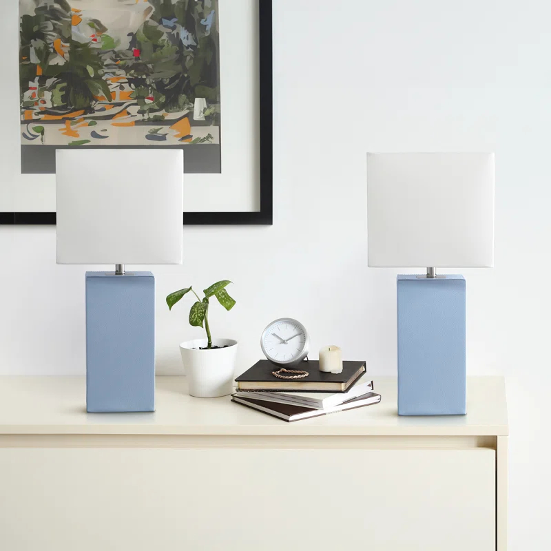 All the Rages 21" Base Table Lamp with White Rectangular Linen Shade