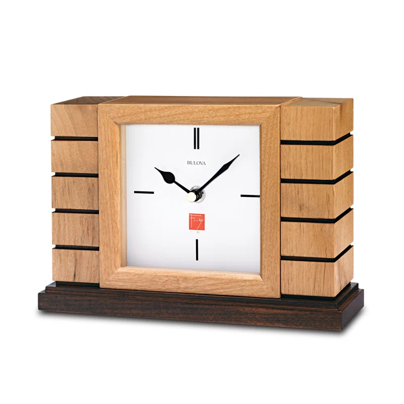 Bulova 6.5'' H Solid Wood Floor Clock