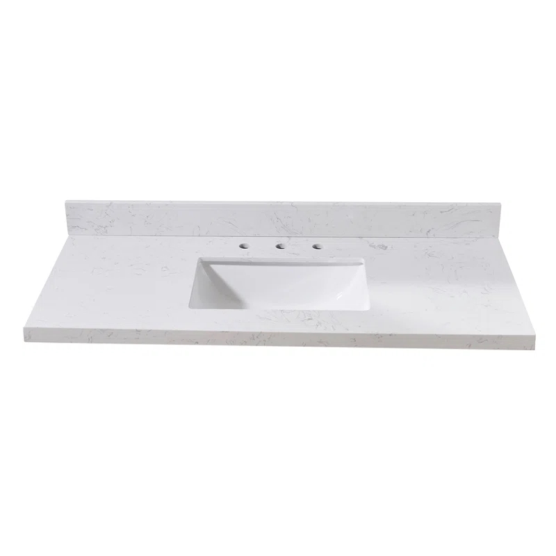 Altair 49" Single Bathroom Vanity Top in Aosta White with Sink