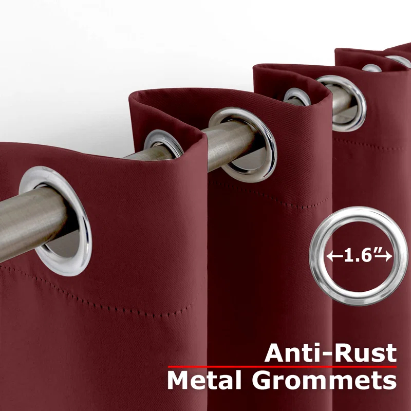 Ample Decor Solid Blackout Thermal Grommet Curtain Panels (Set of 4)