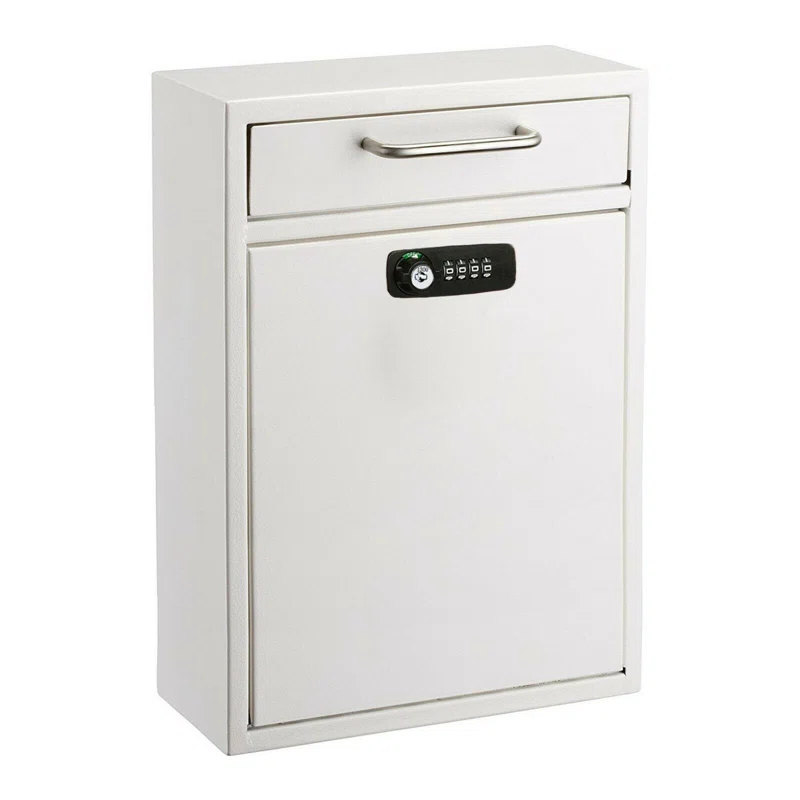AdirOffice Wall-Mount Secure Drop Box Mailbox with Key and Combination Locking System