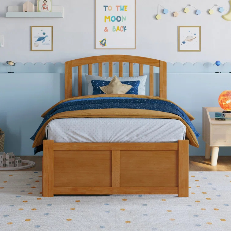 AFI Furnishings Richmond Solid Wood Platform Bed with Panel Footboard and Storage Drawers