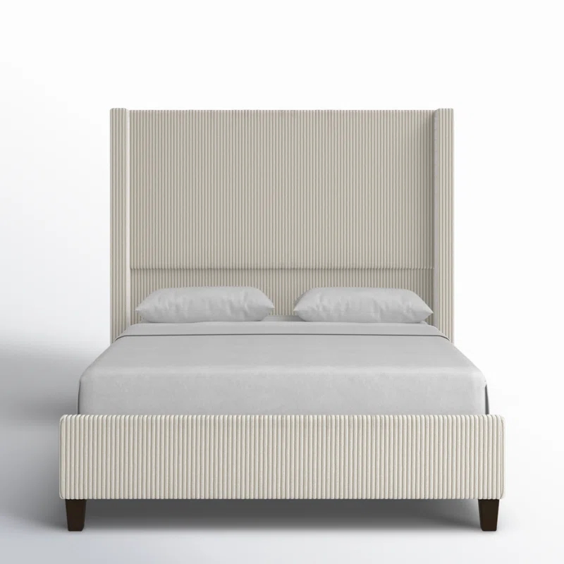 Dunwoody Upholstered Wingback Platform Bed