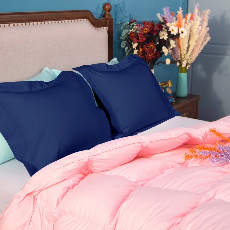 BEFIHO Bed Pillow Shams, 1800 Brushed Microfiber Oxford Pillowcases - NTBAY (Set of 2)
