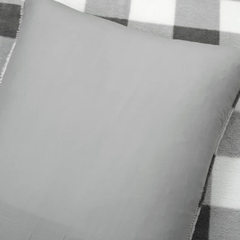 Plaid Faux Fur Microfiber 2 Piece Comforter Set (Set of 2)