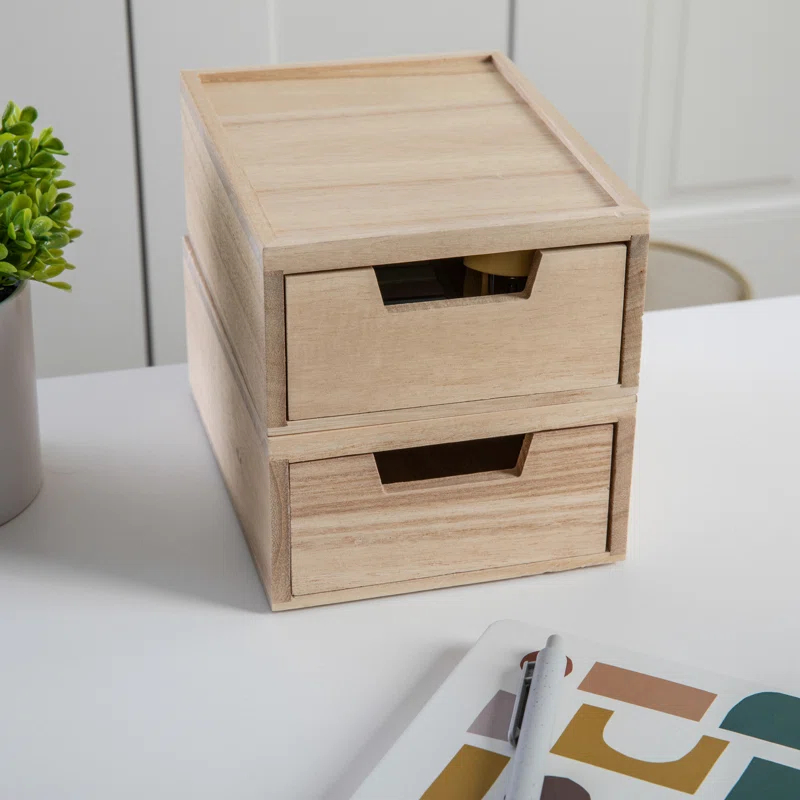 Martha Stewart Thomas Martha Stewart Wooden Storage Boxes With Pullout Drawers (Set of 2)