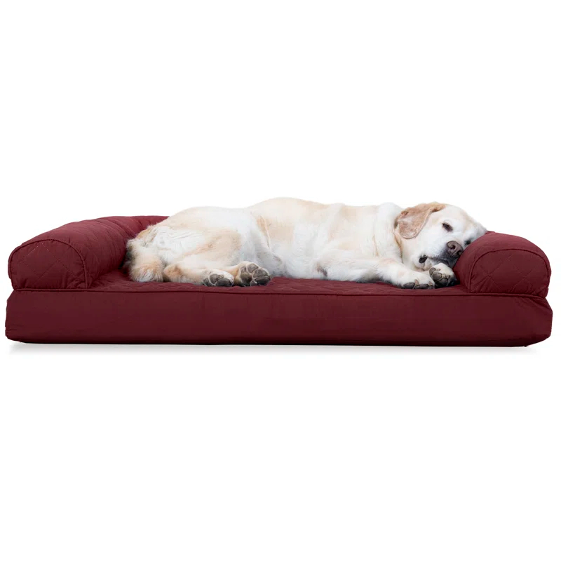 FurHaven Quilted Orthopedic Bolster Sofa Pet Bed