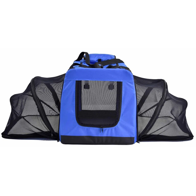 Touchdog Pet Life 'Hounda Accordion' Metal Framed Soft-Folding Collapsible Dual-Sided Expandable Pet Dog Crate