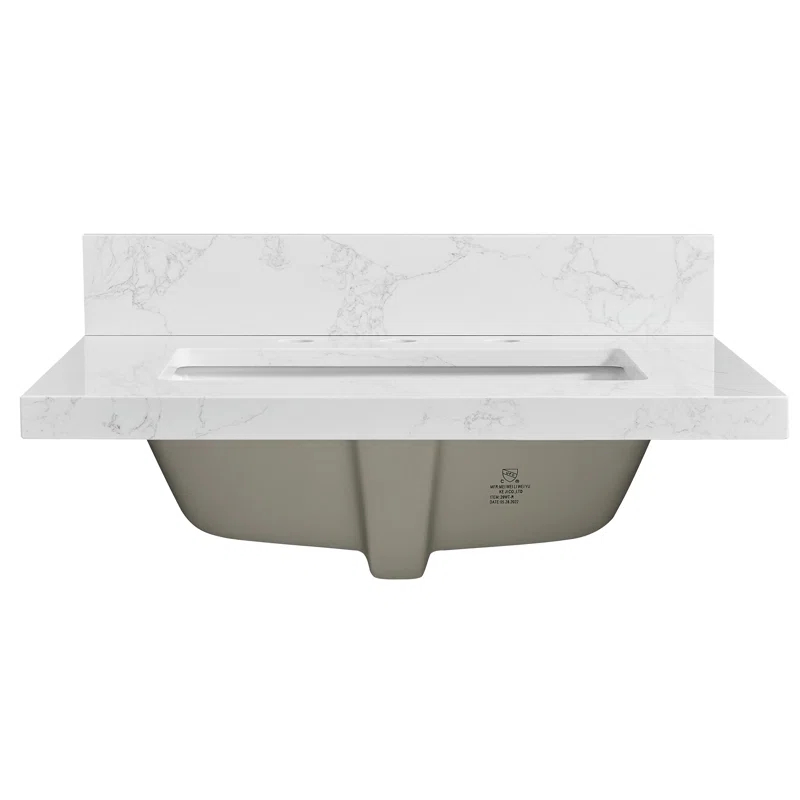 Vinnova Jaen 25'' Stone Single Bathroom Vanity Top with Sink