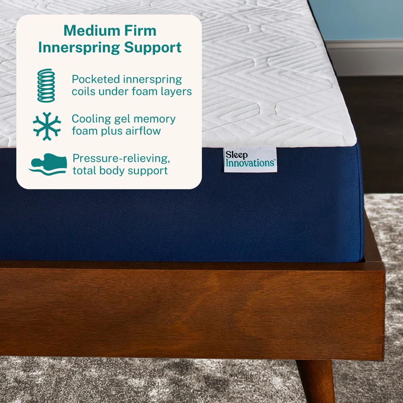 Sleep Innovations Marley 10" Medium Firm Hybrid Mattress