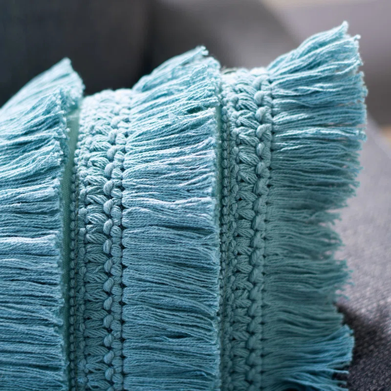 Safavieh Grema Fringed Cotton Reversible Throw Pillow