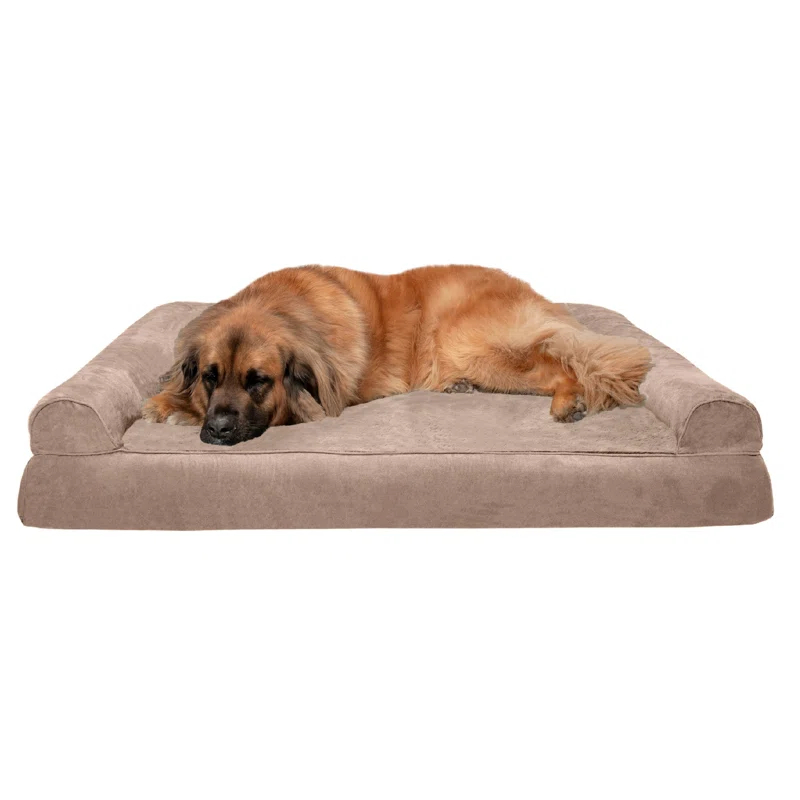 FurHaven Plush & Suede Orthopedic Sofa Dog Bed - Jumbo Plus, Almondine