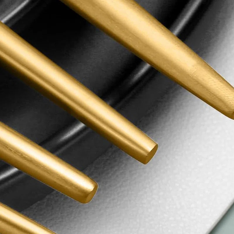 Everly Quinn 30-Piece Gold Silverware Set, Flatware Set For 6, Food-Grade Stainless Steel Cutlery Set, Includes Spoons Forks Knives, Kitchen Cutlery For Home Office Restaurant Hotel