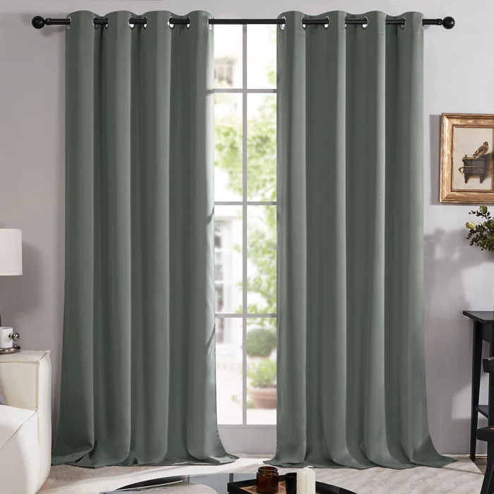 Deconovo Deconovo 100 Percent Blackout with Liner Grommet Curtain Panel Pair (Set of 2)
