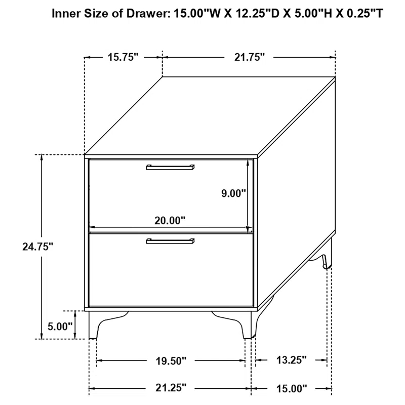 Newline Kendall 2-Drawer Nightstand