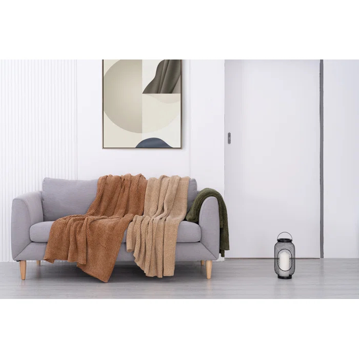 Amor Waffle Amor Waffle Chenille Knit Throw