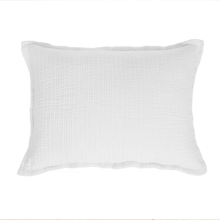 Chatham Cotton Matelasse Sham by Pom Pom at Home - White / Standard