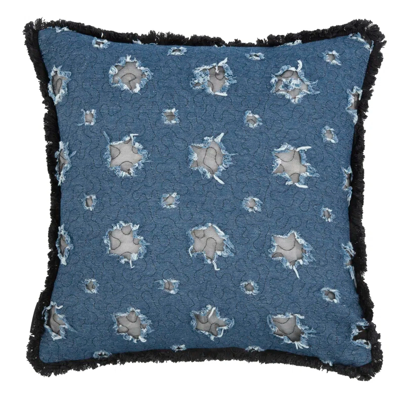 Fringed Reversible Throw Pillow