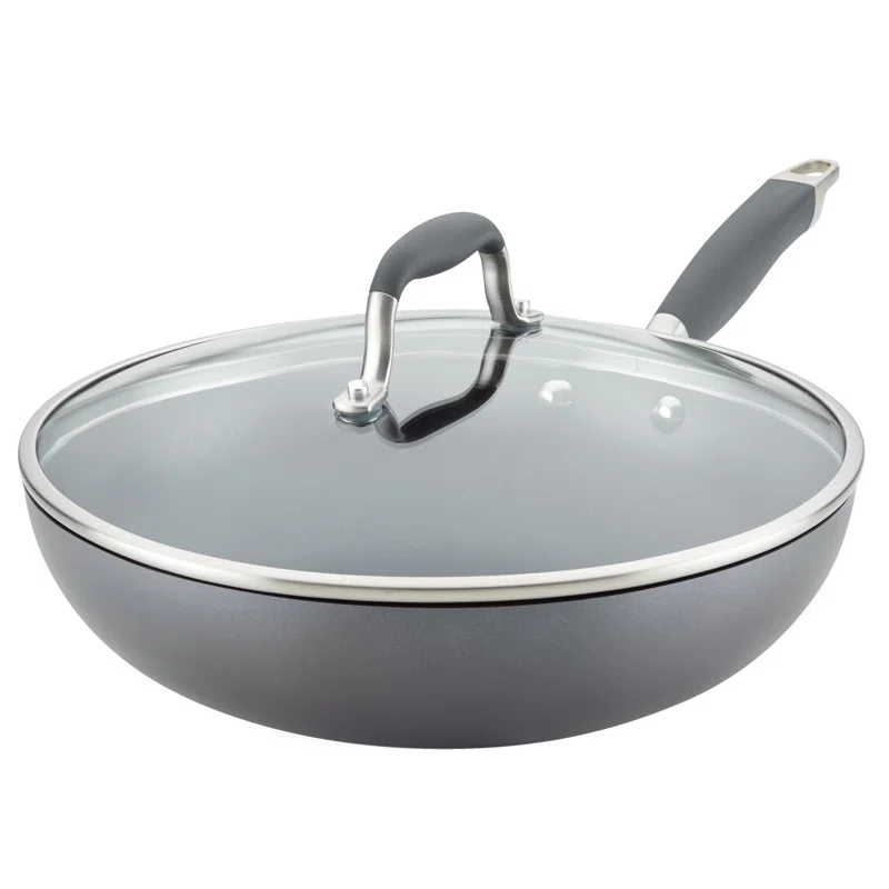 Anolon Anolon Advanced Home Hard Anodized Nonstick Deep Frying Pan / Skillet with Lid, 12 Inch
