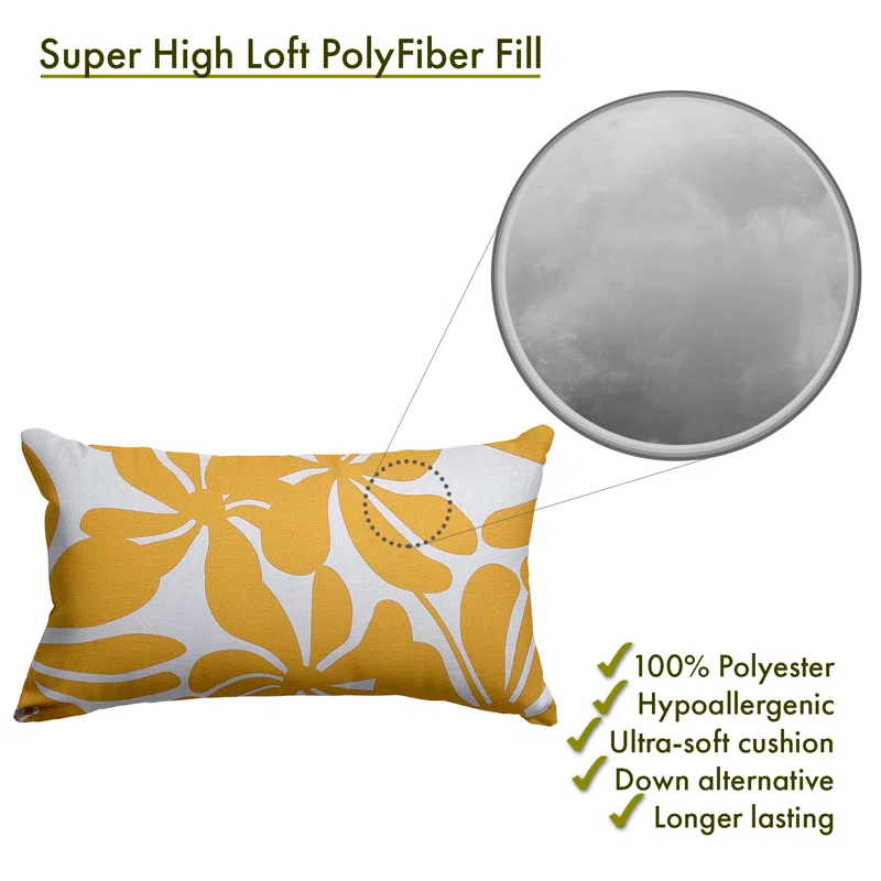 Majestic Home Goods Plantation Floral Indoor/Outdoor Reversible Throw Pillow