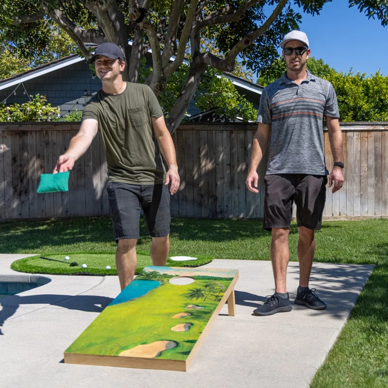 GoSports Gosports 4'x2' Reguation Size Premium Wood Cornhole Set - Golf Themed Design