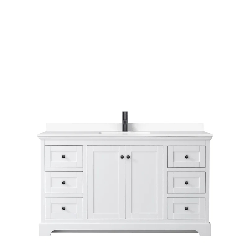 Wyndham Collection Avery 60'' Single Bathroom Vanity with Top