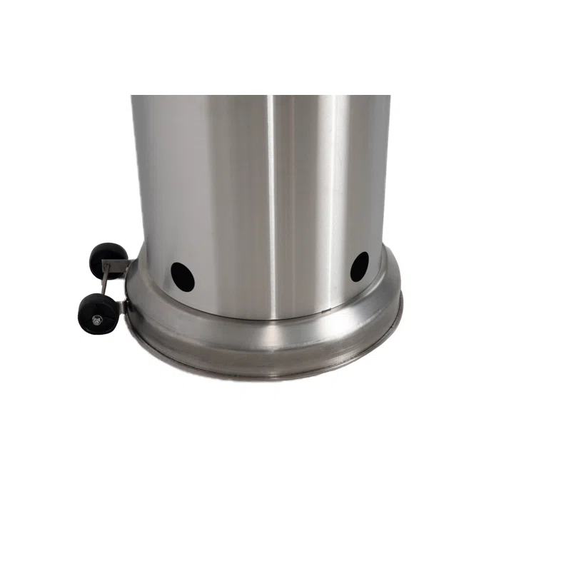 AspectLiving Patio Heater with Table 48,000 BTU Output Electronic Ignition System with Wheels- Stainless Steel