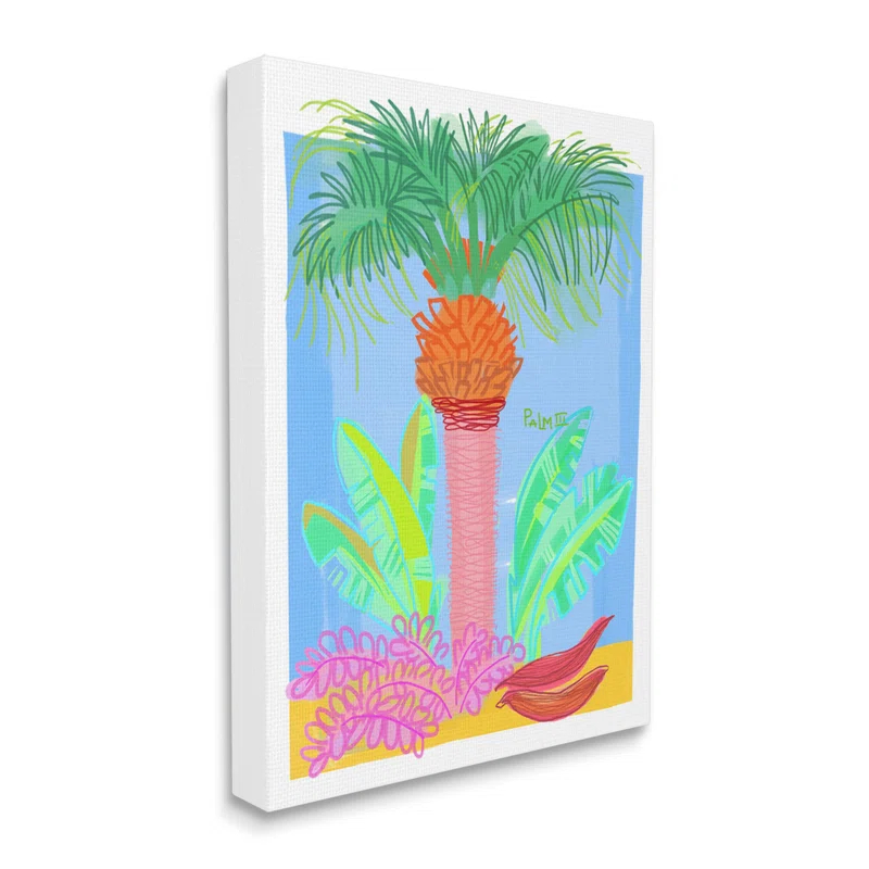 Stupell Industries " Tropical Palm Tree Botanicals Summer Beach Day "