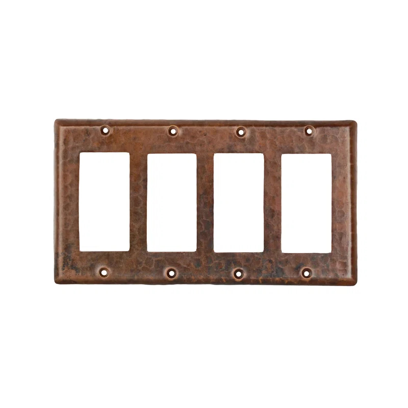 Premier Copper Products Copper Switchplate Quadruple Ground Fault/Rocker Cover GFI