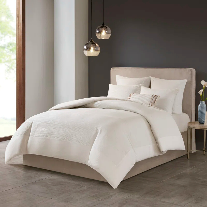 N Natori N Natori Hanae Cotton Blend Yarn Dyed Comforter Set
